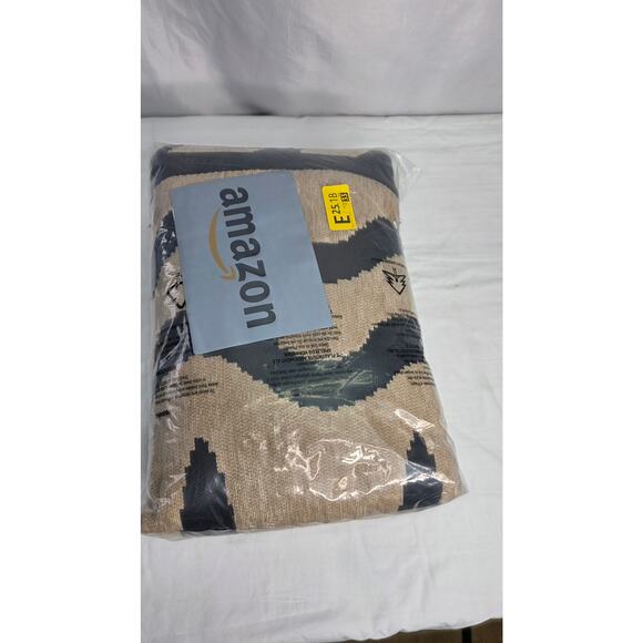 Boho Camel & Black Thick Soft Chenille Couch Cover for 3 Cushion Couches  71x150 - Picture 3 of 5